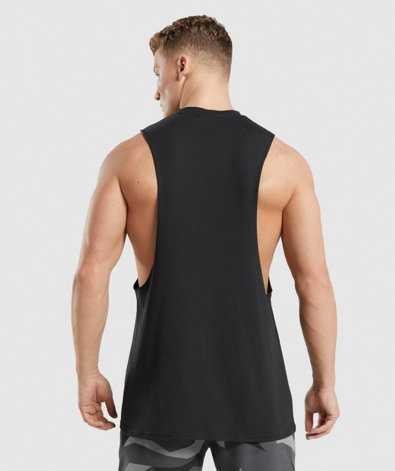 Podkoszulki Gymshark Critical 2.0 Drop Arm Męskie Czarne | PL 081DEU